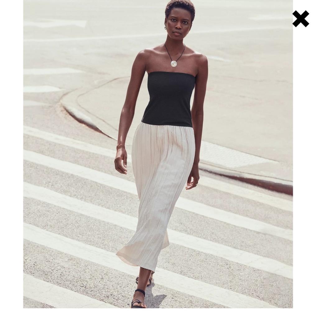 LOFT Versa Strapless Mixed Media Maxi Dress